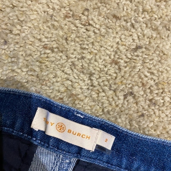 Tory Burch Pleated Boyfriend Straight Jeans Size 2 Blue High Rise - Picture 8 of 9